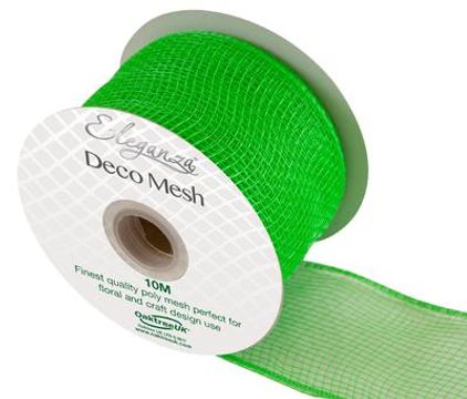 Eleganza Deco Mesh 63mm x 10m Apple Green No.63 - Organza / Fabric